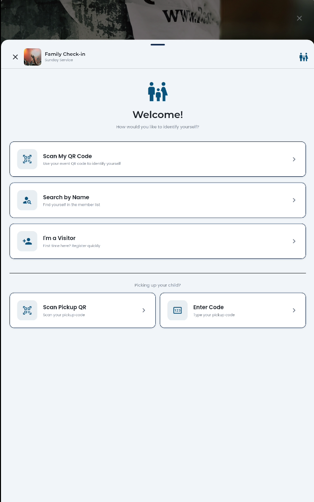 Family Check-in Screen